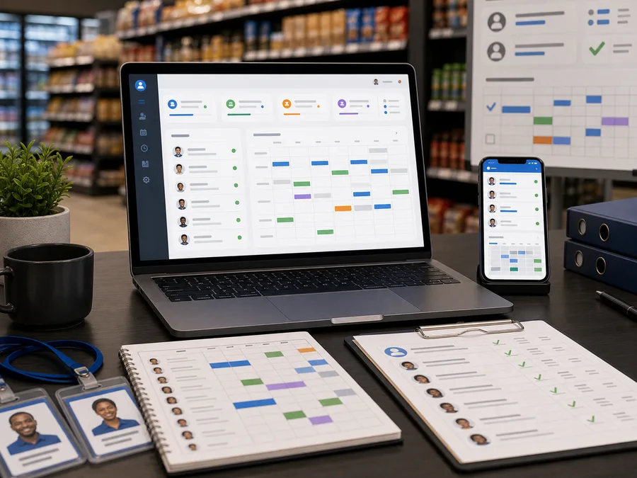 Retail HR attendance and shift planning system