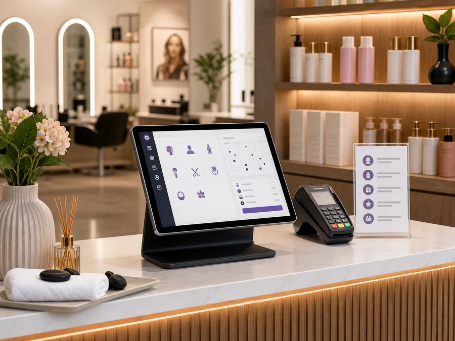 Beauty spa reception using POS software