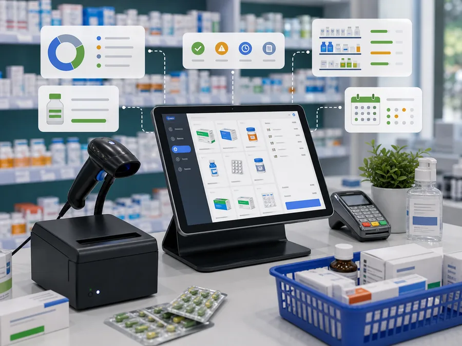 Pharmacy checkout counter using POS system