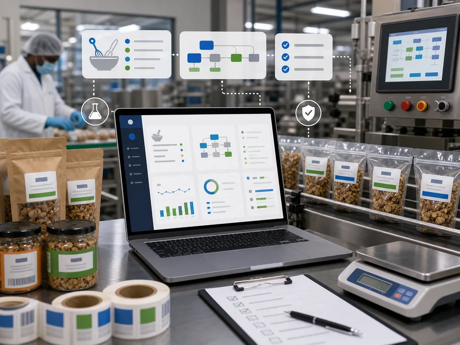 Food packaging production management dashboard