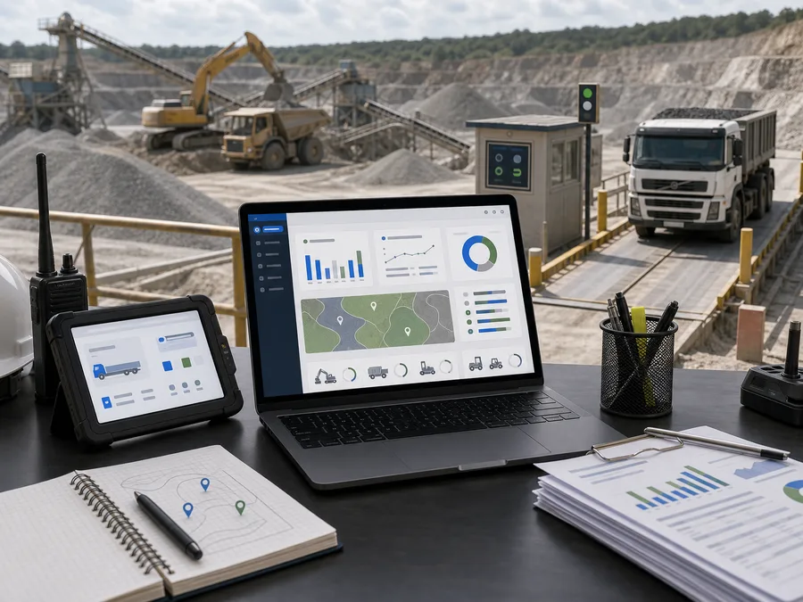 Quarry operations production management dashboard